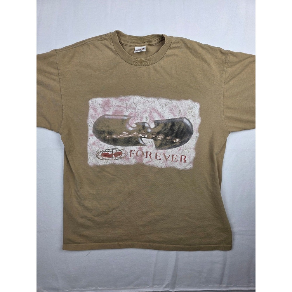 Wu-Tang Clan Forever Graphic T-Shirt Mens XL Tan Anvil Cotton Hip Hop Rap Tee